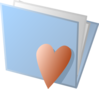 Blue Folder With Heart Clip Art